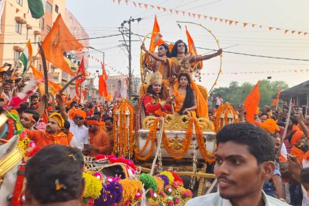 Katihar जय श्री राम के नारे से गूंजा पूरा शहर।
