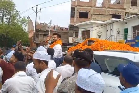 केंद्रीय मंत्री चिराग पासवान का भव्य स्वागत बाढ मोकामा के